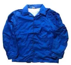 80s90s 青無地ナイロンコーチジャケット ナイロンジャケット　ビンテージ