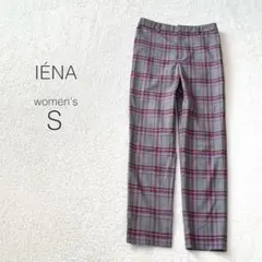 【イエナ】テーパードパンツ スラックス チェック ストレッチ 日本製 カジュアル