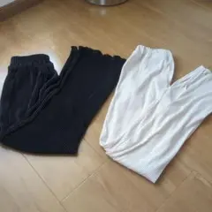 リブ編みフレア裾ロングパンツ 　130 140