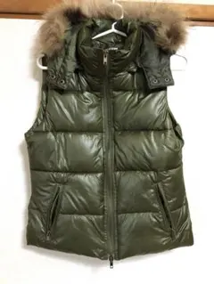 00s archive ファーダウンジャケットベスト 短丈光沢 平成ギャルy2k