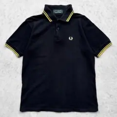 専用！イングランド製 90s FRED PERRY 刺繍ロゴ 黒 × 黄色 ポロ