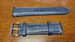 FOSSIL 純正 レザーストラップ 22mm ブルー 未使用 開封済みのサムネイル