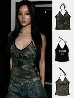 BADBLOOD タンクトップ グリーン カモ 迷彩柄 韓国 値下げ中】BADBLOOD タンクトップ グリーン カモ 迷彩柄 韓国 | Mercari