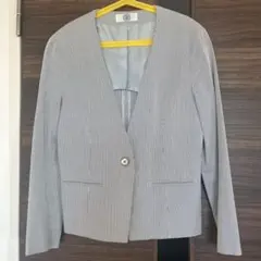J.PRESS 7部丈　ノーカラージャケット　ストライプ SS