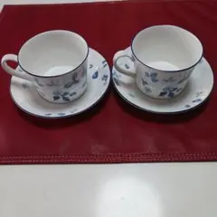 美品WEDGWOOD ウェッジウッドストロベリーブルー　 ティーカップセット2客