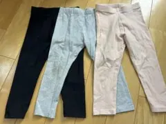 キッズレギンス　3点セット 黒・グレー・ピンク　98cm 2-3year