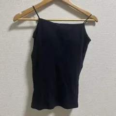 LOWRYSFARM ブラックリブ編みキャミソール