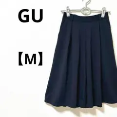GU【M】イージードレープポンチガウチョパンツ　ネイビー　スカーチョ　シンプル