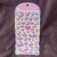 ハローキティ コットンパフィーシール ヒョウ柄 ピンク サンリオ クラックス