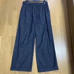 無印デニム風ストレートパンツ ウエスト66cm丈90cm デニム