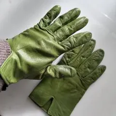 本革 レザー製 緑色 グリーン 手袋