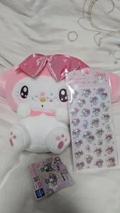Sanrioマイメロディ きゅるるんそばかすBIGぬいぐるみサンリオ　おまけ付き