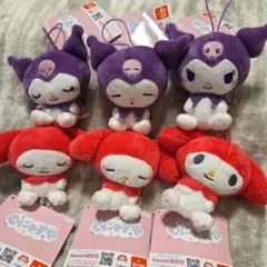 【新品タグ付き】むにゃすやマスコットVol.4 マイメロディ&クロミ6点セット