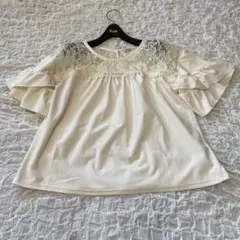 アクシーズファーム　パール付きカットソー　 ベージュ　M ✨