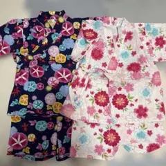 甚平セット 花柄・果物柄 2点セット 90cm