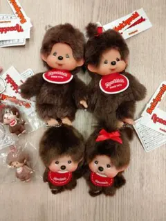 モンチッチブラウンチェーンマスコット＆モンチッチ顔デカSS男の子＆女の子セット