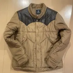 nano base レザー切替 中綿 ジャケット ブラウン ベージュ ブルゾン