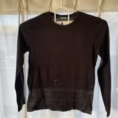 【新品未使用】Calvin Klein ロゴ入り 長袖Tシャツ M 黒