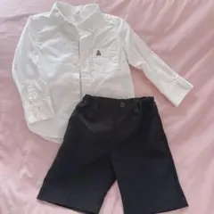 【お急ぎ対応可能】ホワイトシャツとブラックショートパンツセット 90 95cm