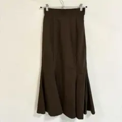 アプレジュール スカート フレア 無地 S 茶 ポリエステル デートのサムネイル