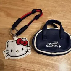 リンネル3月号付録　OUTDOOR ハローキティ ミニバッグ キーホルダー付き