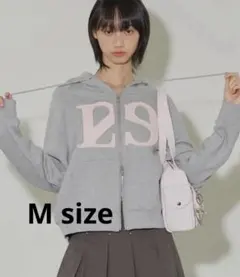 ILLIGO 129 LOGO PATCH HOODIE ZIP- UP グレー