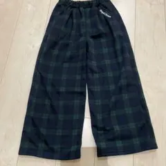 ネイビーグリーンチェックワイドパンツ