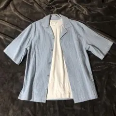 最終価格★ZARA アーカイブ エンボス加工 シャツ ライトブルー⭐︎タンクトップ