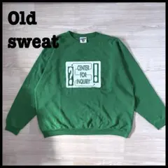 《USA製》90s Leeリー　プリントスウェット☆グリーンXL短丈ペイント