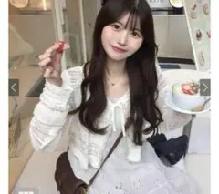 GRL リボンシアーレースショート丈カーディガン【dk1399】