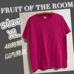 FRUIT OF THE ROOM　クルーネック半袖Tシャツ　ピンクsizeXL