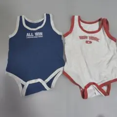90 メッシュタンクトップ ロンパース肌着2点セット