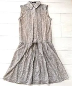 美品COMME CA ISM ドット柄 シャツワンピース Mサイズコムサイズム