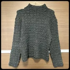 スペッチオ　specchio ニット　ハイネック40ラメ　シワ加工　ストレッチ