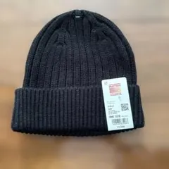 ユニクロ　HEATTECH ブラックニット帽 ONE SIZE