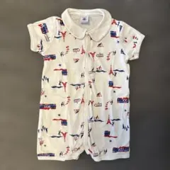 【プチバトー】エッフェル塔プリントロンパース 12M