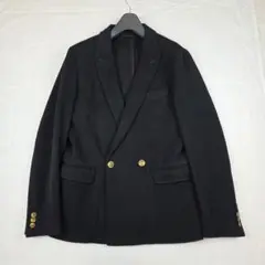 【美品　希少Lサイズ　金ボタン】エディフィス　テーラードジャケット　ダブル　黒色