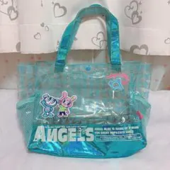 ナルミヤ エンジェルブルー ナカムラくん 水色 ラメ クリアバッグ 平成 レトロ