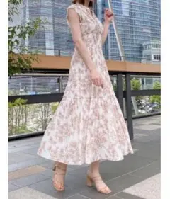 SNIDEL プリントプリーツワンピース　1サイズ