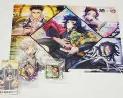 鬼滅の刃 くら寿司 下敷き 缶バッジ クッションチャーム 3点セット