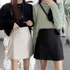 【GRL】インパン裏地付き台形ミニスカート[at1753]