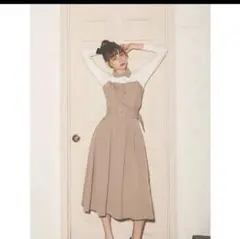 ニットレイヤードコンビワンピース