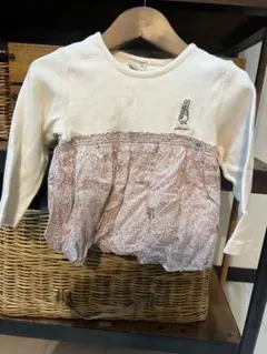 petit main ウサギ刺繍 Tシャツ 90cm