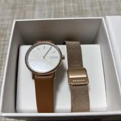 SKAGEN 腕時計 レザーベルト メッシュベルトセット 型名SKW2694のサムネイル