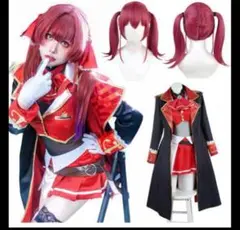 宝鐘マリン　船長の衣装　ウィッグ・ドクロくん付セット Amazon.co.jp: [vwcoser] 宝鐘マリン コスプレ衣装 Houshou