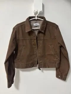 【AZUL DENIM ダブルジップブルゾン】ブラウンSサイズ