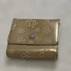 CLATHAS カメリア 三つ折り財布 がま口 ゴールドのサムネイル