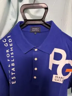 【ほぼ未使用】PEARLY GATES ポロシャツ 青　サイズ7