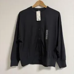 タグ付き　UNIQLO UVカット リラックスカーディガン 長袖 ブラック XL