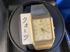 AUREOLE クォーツ 腕時計 完動品ゴールドスクエ30㍉49g腕まわりフリー